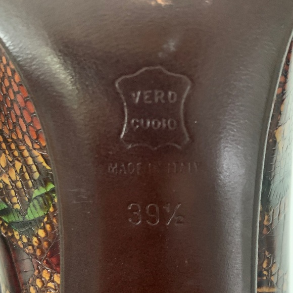 Vintage 90s Gianmarco Lorenzi Snakeskin Pumps Square Toe Heels EU 39.5 US 8.5 - Picture 9 of 11